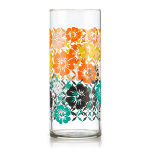 Vintage Flower Power Cooler Glasses, 16oz, Set of 4