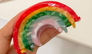 Rainbow Acetate Hair Claw