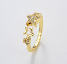 Load image into Gallery viewer, Adjustable Star Ring, Minimalist Stackable Open Ring
