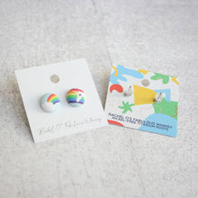 Load image into Gallery viewer, Rachel O&#39;s - Loaf Cat Fabric Button Earrings
