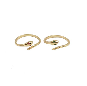 14K Gold Snake Stackable Minimalist Gold Ring