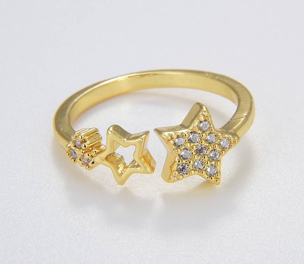 Adjustable Star Ring, Minimalist Stackable Open Ring