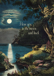 P. Flynn Design / Phun House - I Love You to the Moon • 5x7 Greeting Card