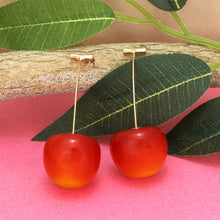 Load image into Gallery viewer, Cherry Resin Drop Earrings
